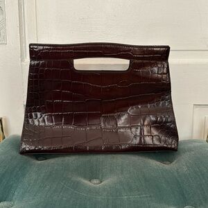 Vintage Preston & York crocodile leather doctors bag style purse